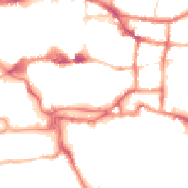 Night-time road noise heatmap for IP4 1BN