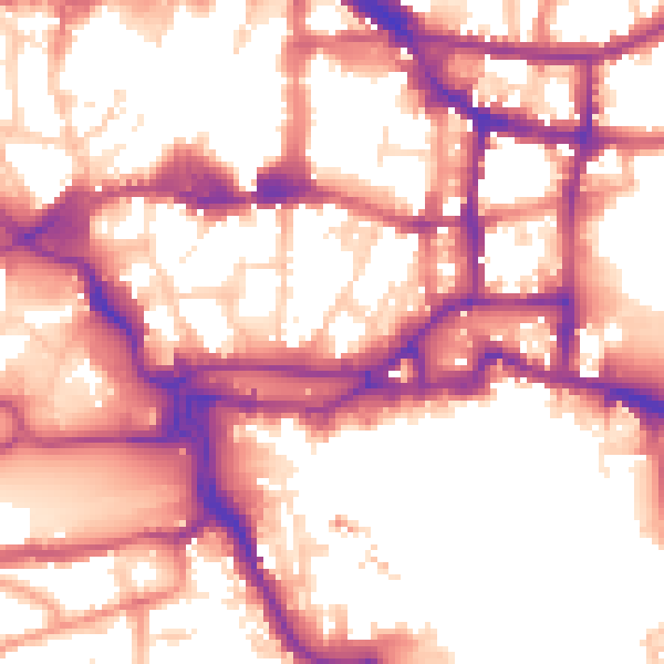 Daytime road noise heatmap for IP4 1BQ