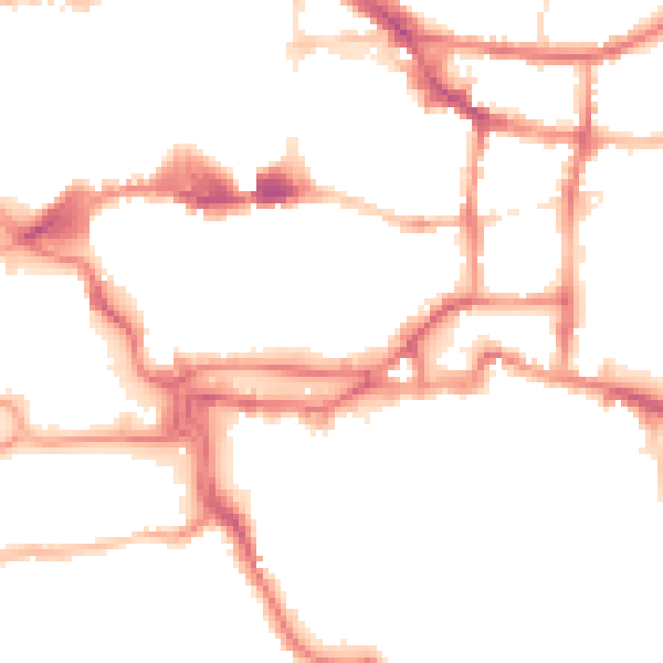 Night-time road noise heatmap for IP4 1BQ