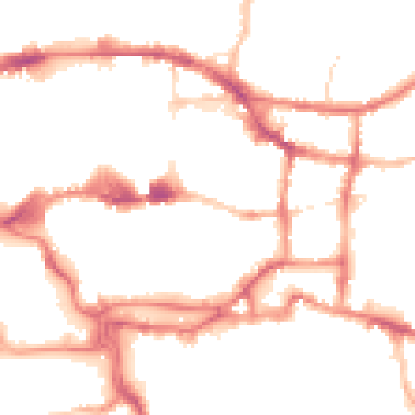 Night-time road noise heatmap for IP4 1BW