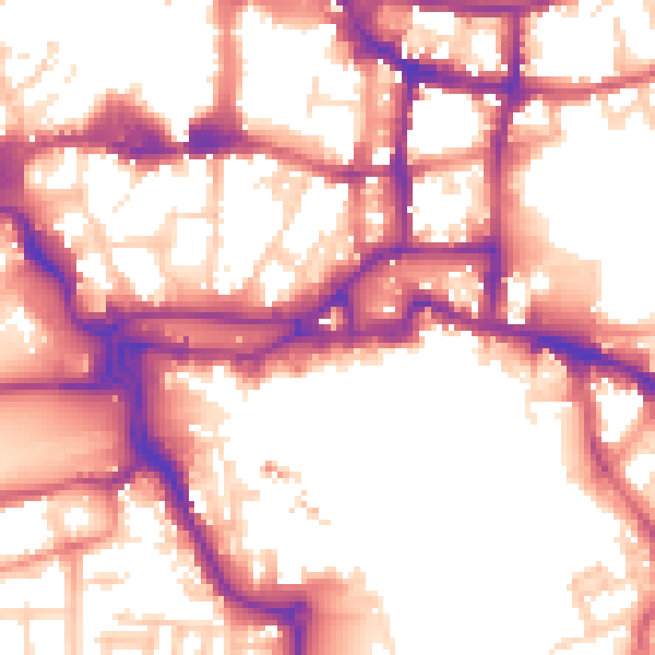 Daytime road noise heatmap for IP4 1BZ