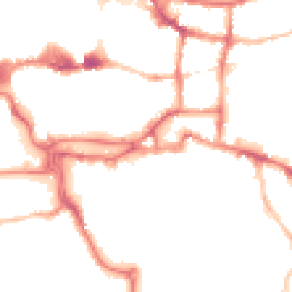 Night-time road noise heatmap for IP4 1BZ