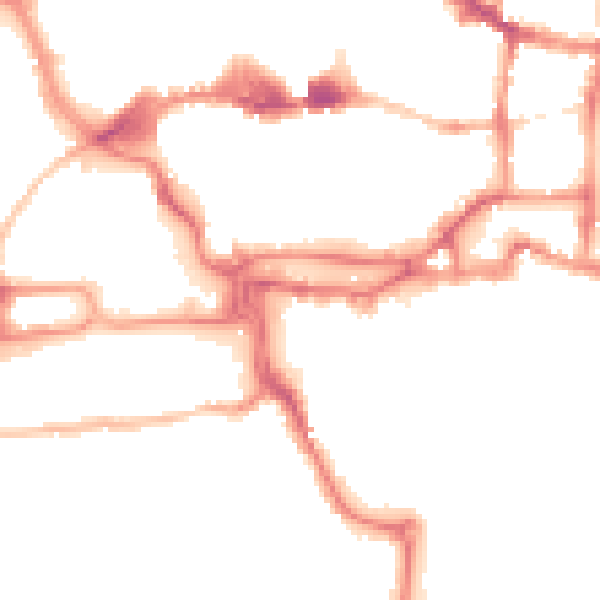 Night-time road noise heatmap for IP4 1DJ