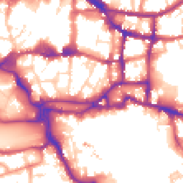 Daytime road noise heatmap for IP4 1DQ