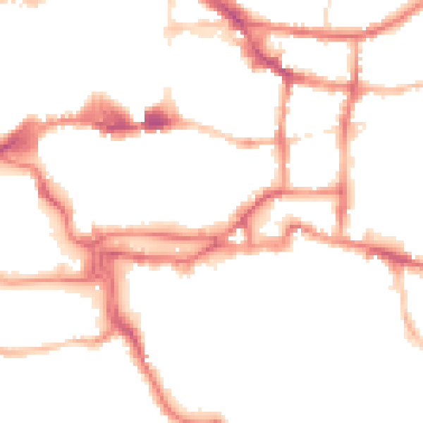 Night-time road noise heatmap for IP4 1DQ
