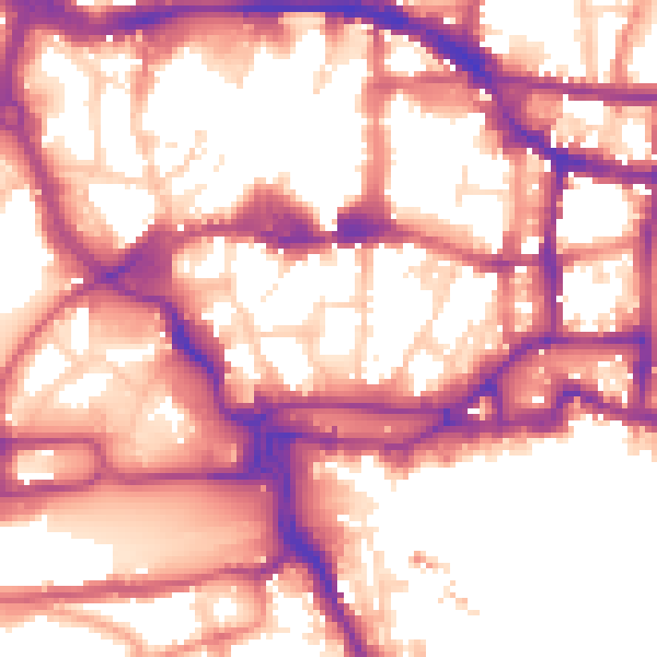 Daytime road noise heatmap for IP4 1DT