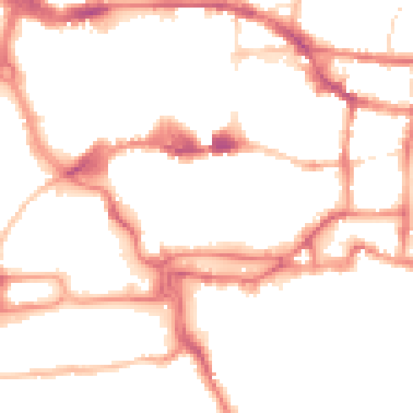 Night-time road noise heatmap for IP4 1DT