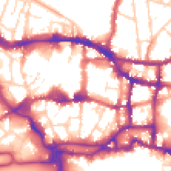 Daytime road noise heatmap for IP4 1ED