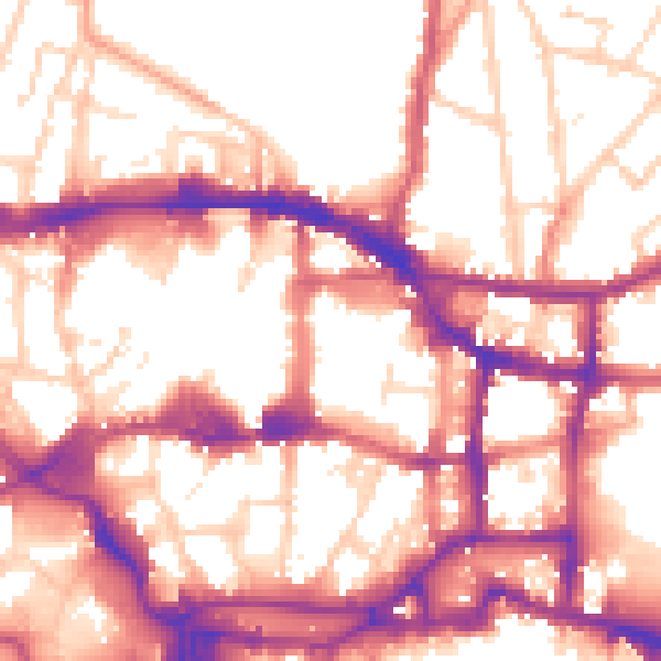 Daytime road noise heatmap for IP4 1EJ