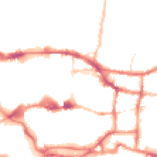 Night-time road noise heatmap for IP4 1ER