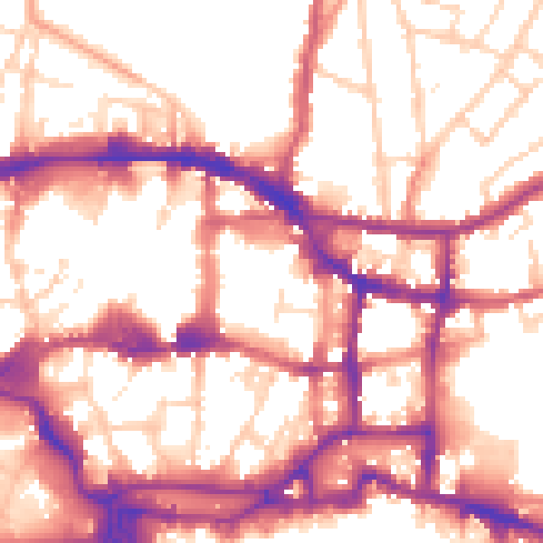 Daytime road noise heatmap for IP4 1EW