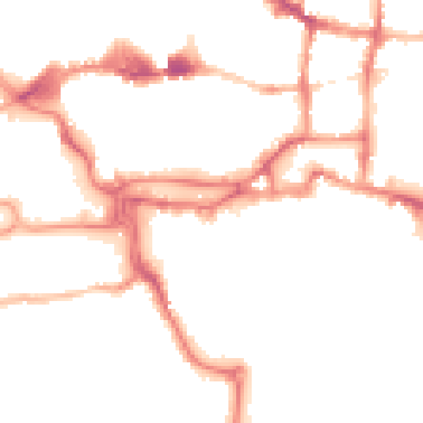 Night-time road noise heatmap for IP4 1FA