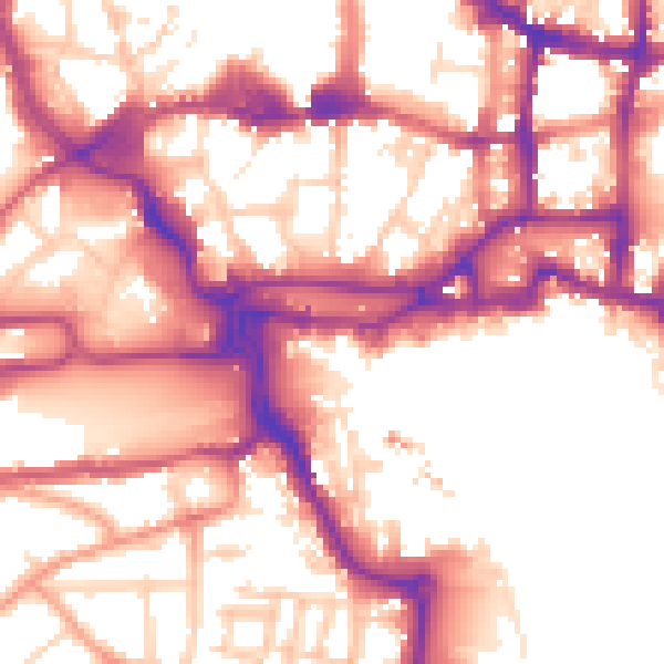 Daytime road noise heatmap for IP4 1FP