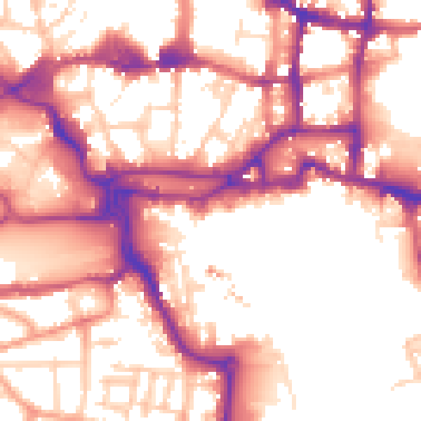 Daytime road noise heatmap for IP4 1FU