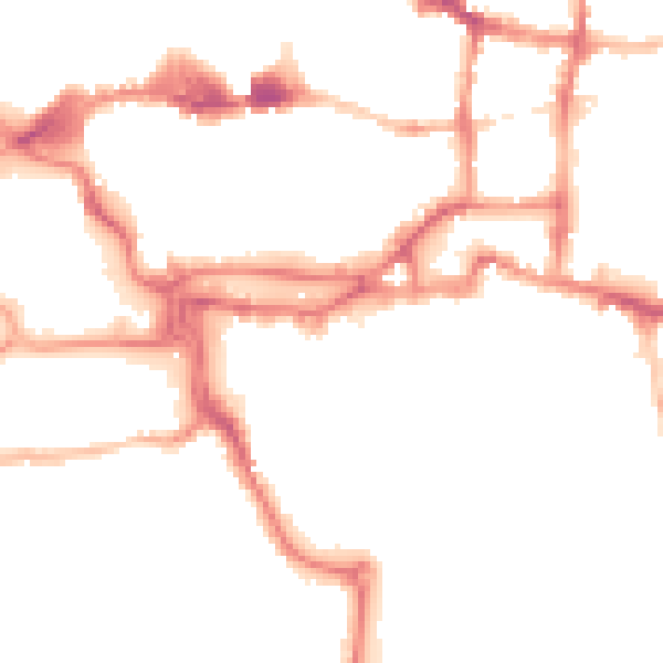 Night-time road noise heatmap for IP4 1FU