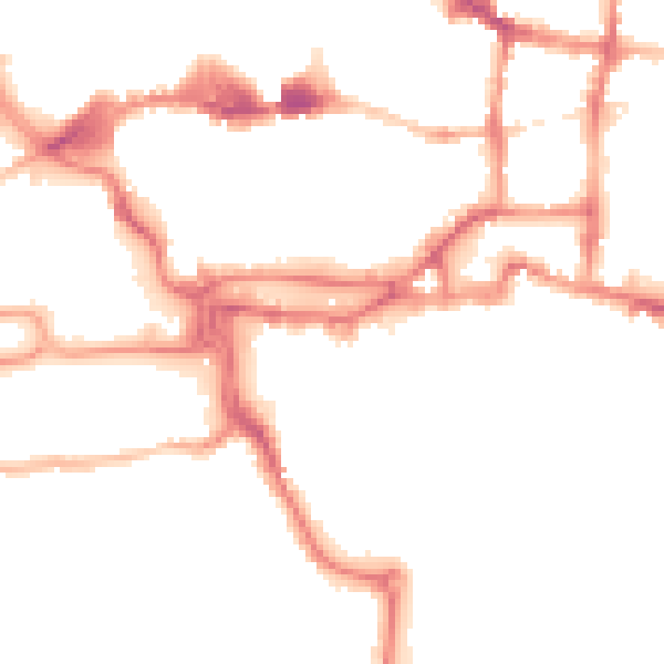 Night-time road noise heatmap for IP4 1FW
