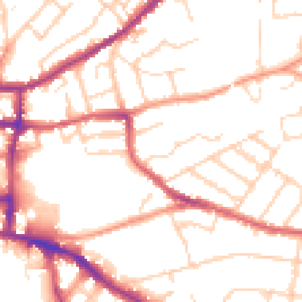 Daytime road noise heatmap for IP4 1GY