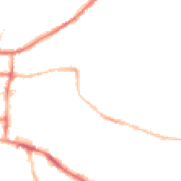 Night-time road noise heatmap for IP4 1GY