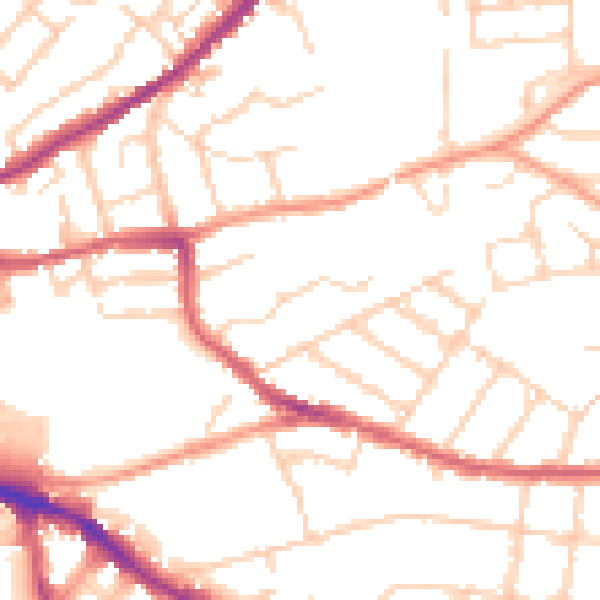 Daytime road noise heatmap for IP4 1HY