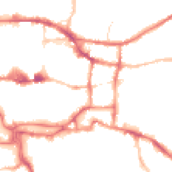 Night-time road noise heatmap for IP4 1JA