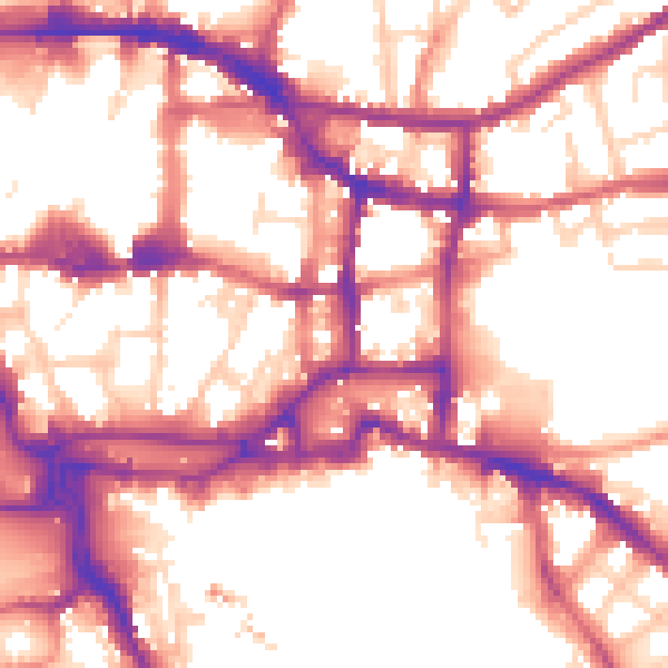 Daytime road noise heatmap for IP4 1JP