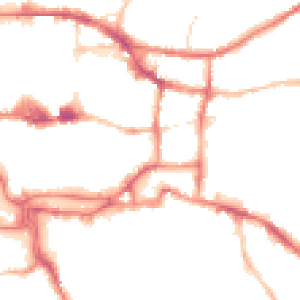 Night-time road noise heatmap for IP4 1JP