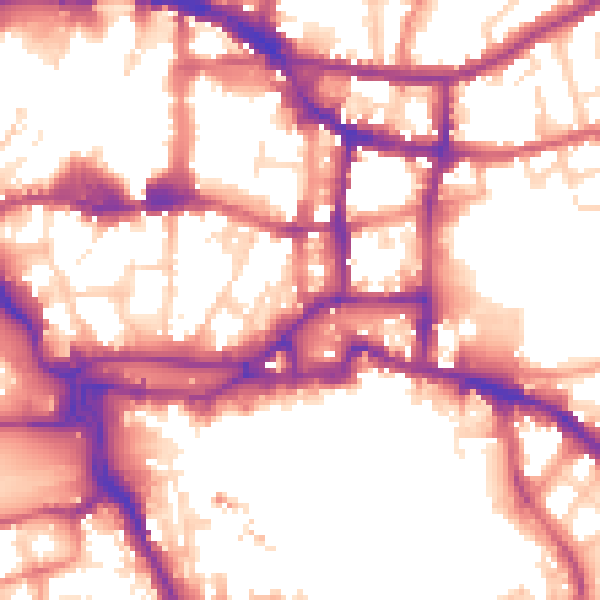 Daytime road noise heatmap for IP4 1JU