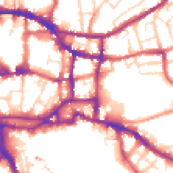 Daytime road noise heatmap for IP4 1NE