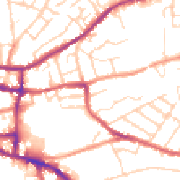 Daytime road noise heatmap for IP4 1NW