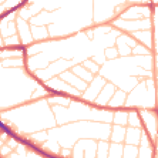 Daytime road noise heatmap for IP4 1PN