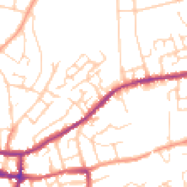 Daytime road noise heatmap for IP4 2AF