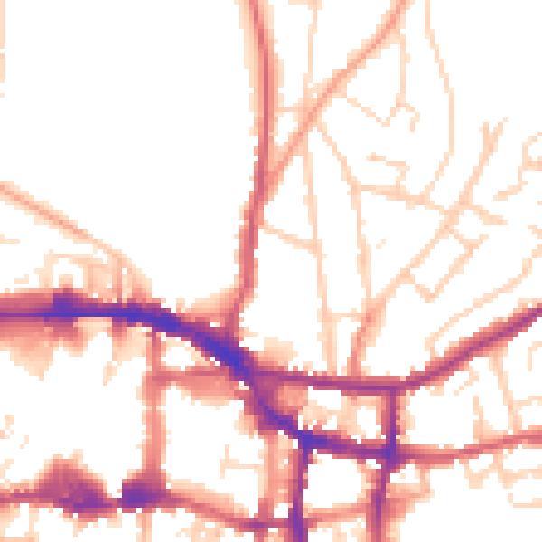 Daytime road noise heatmap for IP4 2BF