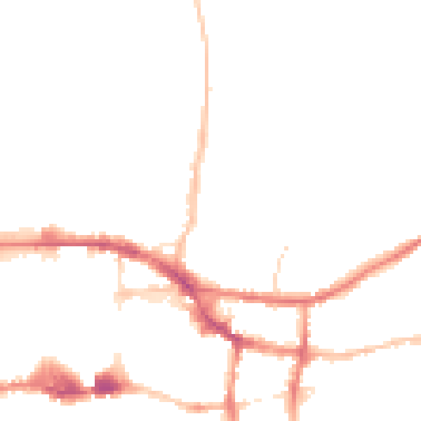 Night-time road noise heatmap for IP4 2BF