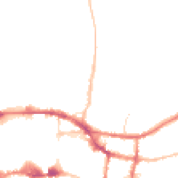 Night-time road noise heatmap for IP4 2BX