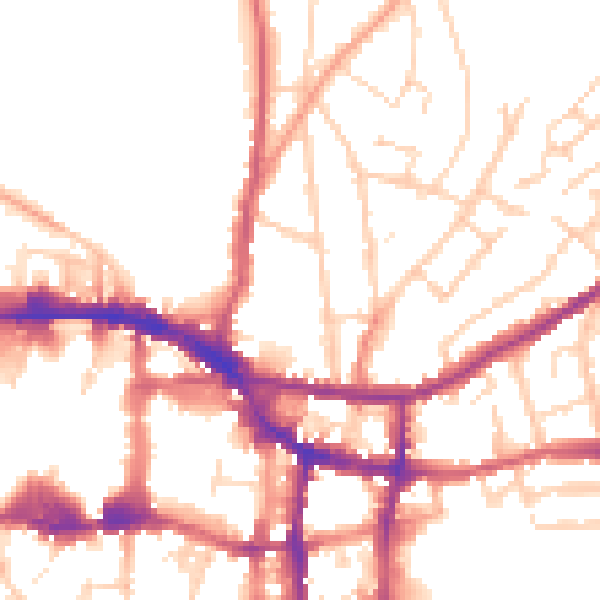 Daytime road noise heatmap for IP4 2DQ