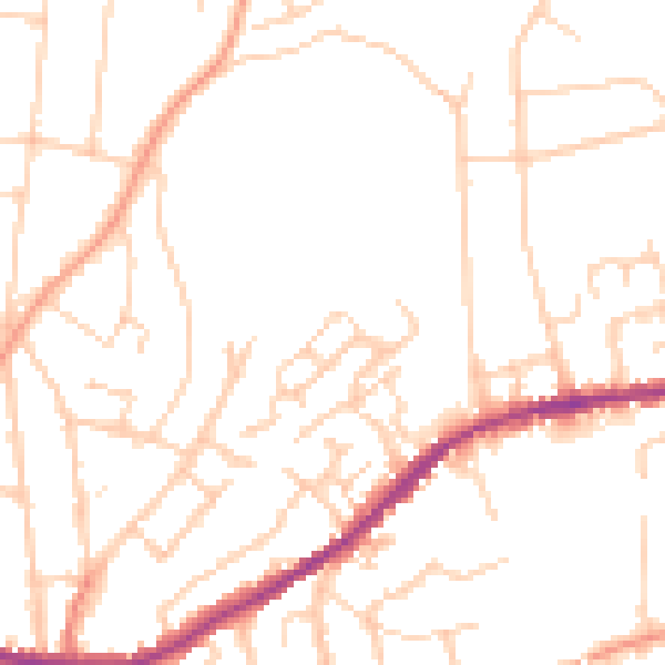 Daytime road noise heatmap for IP4 2EH