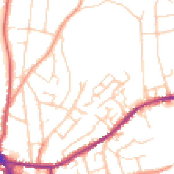 Daytime road noise heatmap for IP4 2HN