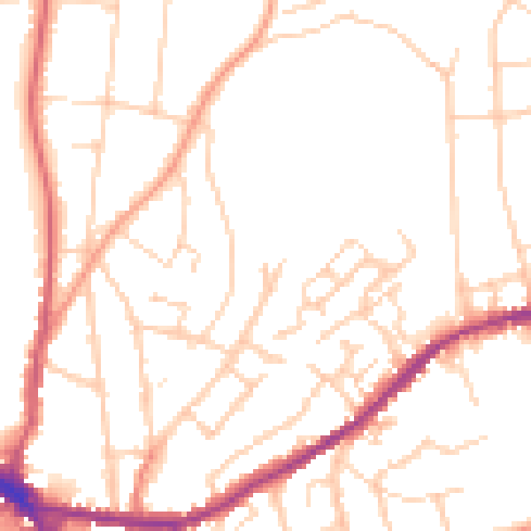 Daytime road noise heatmap for IP4 2HQ