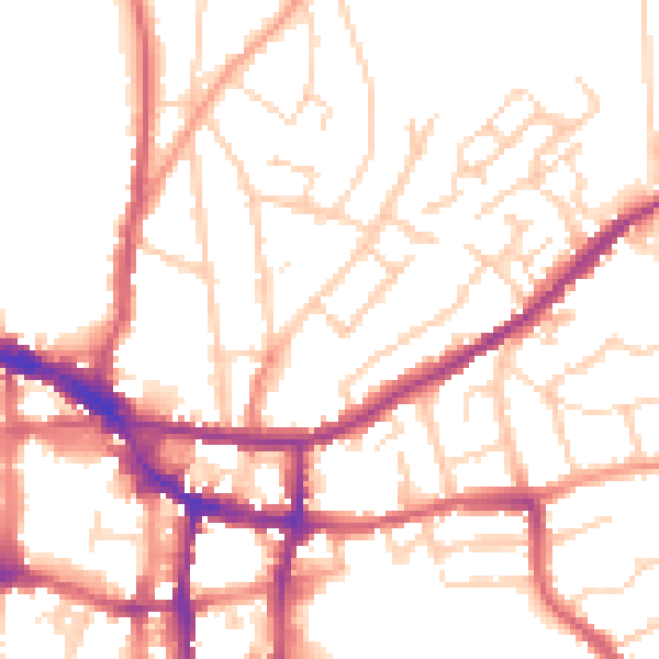 Daytime road noise heatmap for IP4 2HX