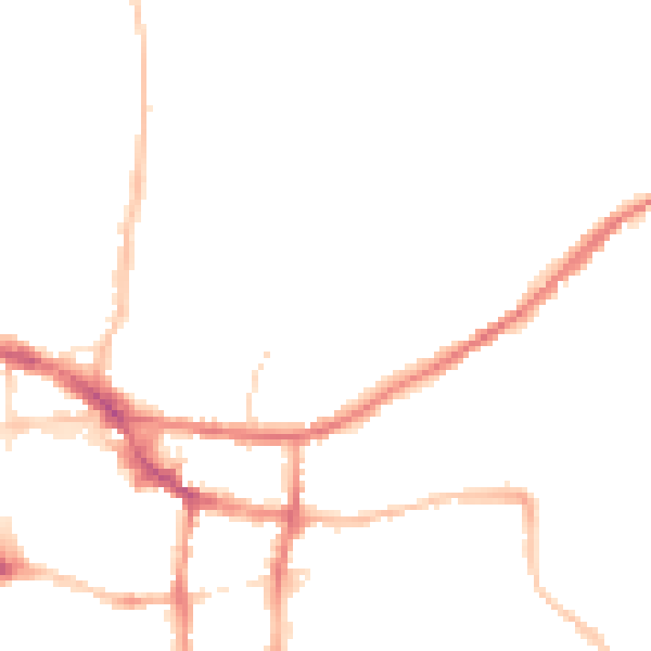 Night-time road noise heatmap for IP4 2HX