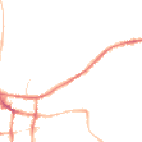 Night-time road noise heatmap for IP4 2PJ