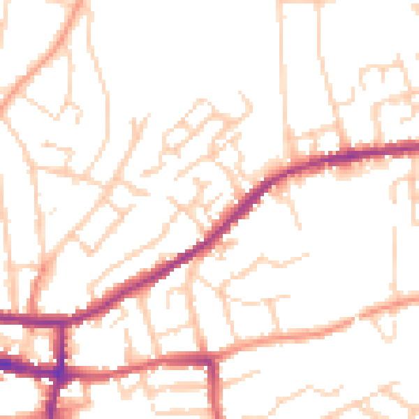 Daytime road noise heatmap for IP4 2QN