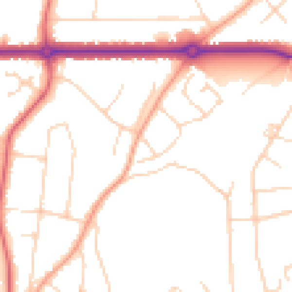 Daytime road noise heatmap for IP4 2TU
