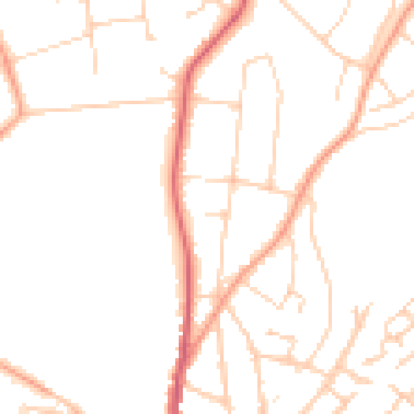 Daytime road noise heatmap for IP4 2UG