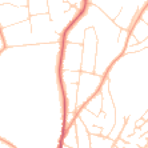 Daytime road noise heatmap for IP4 2UR