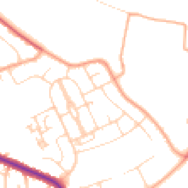 Daytime road noise heatmap for IP4 3HN