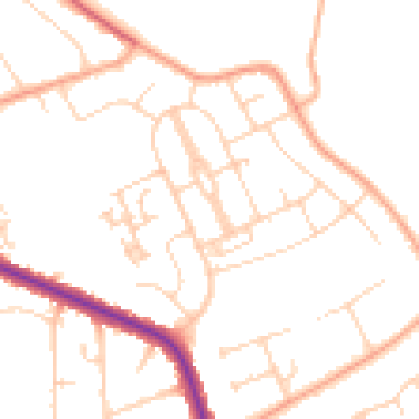 Daytime road noise heatmap for IP4 3JG