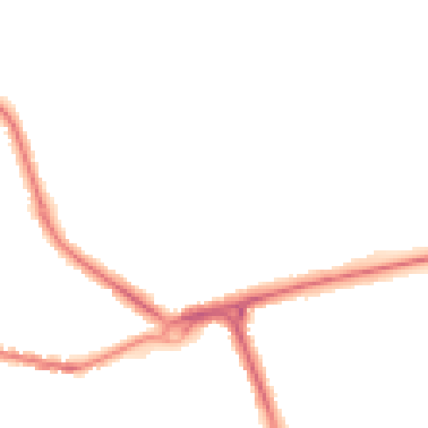 Night-time road noise heatmap for IP4 3NH