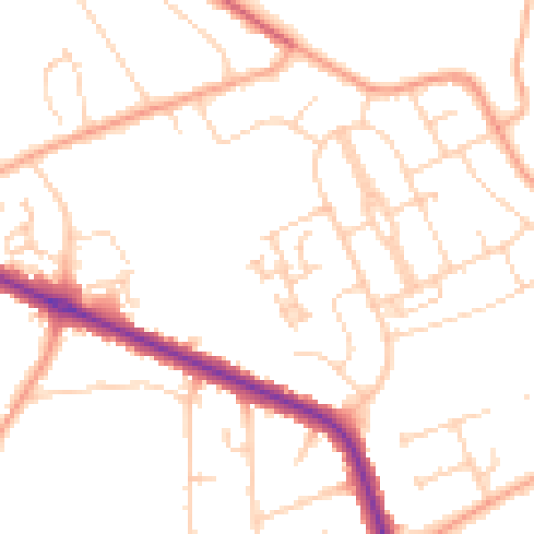 Daytime road noise heatmap for IP4 3NT