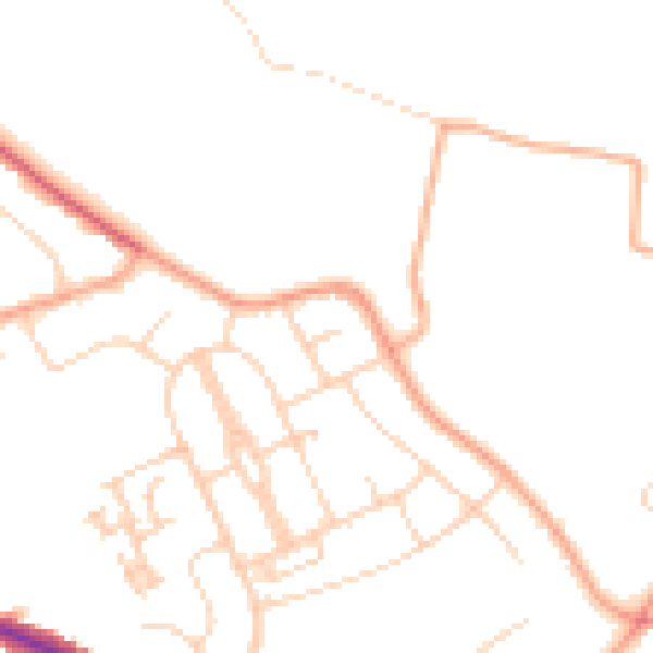 Daytime road noise heatmap for IP4 3PN